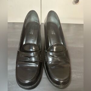 Franco Sarto black slip-on penny loafers
